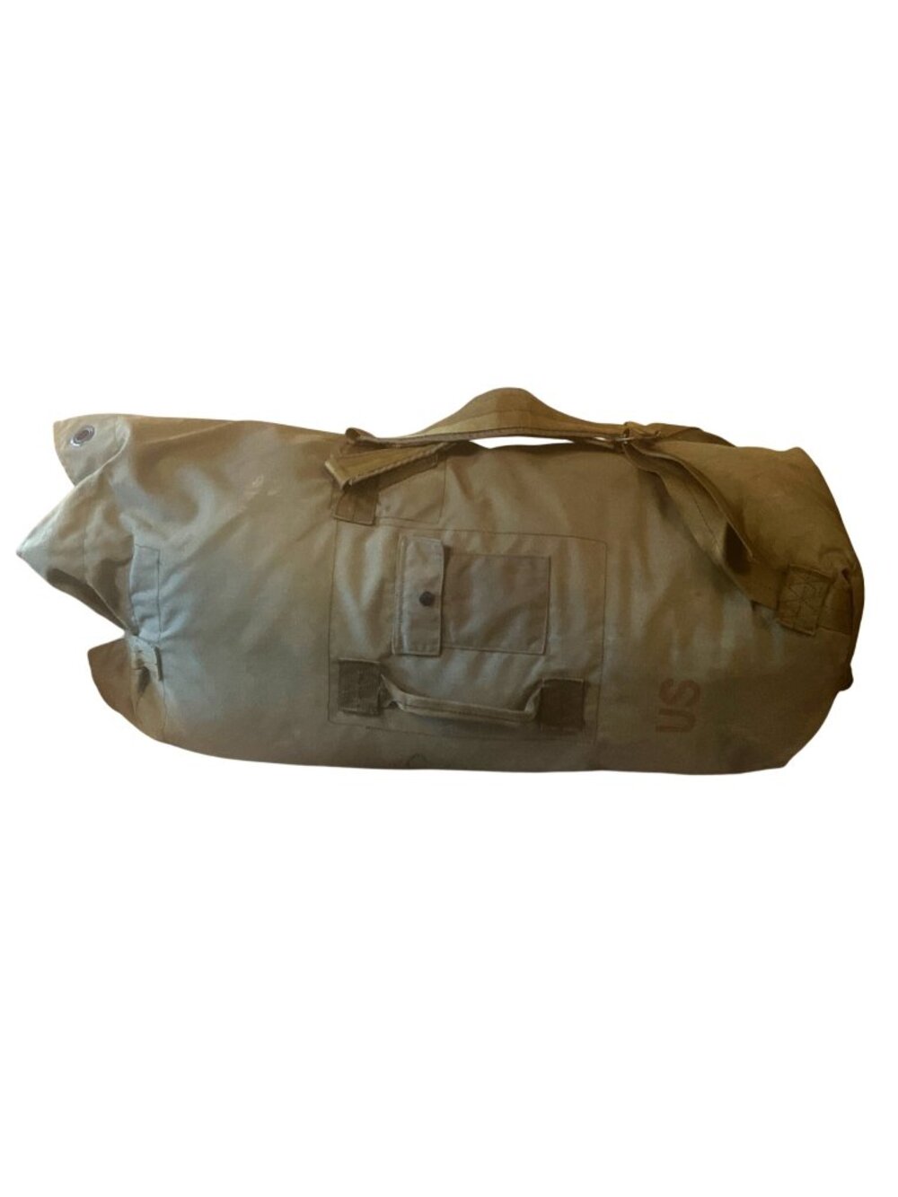 US Military Green Canvas Duffle Bag W/ Shoulder Strap Seamans Travel Gear